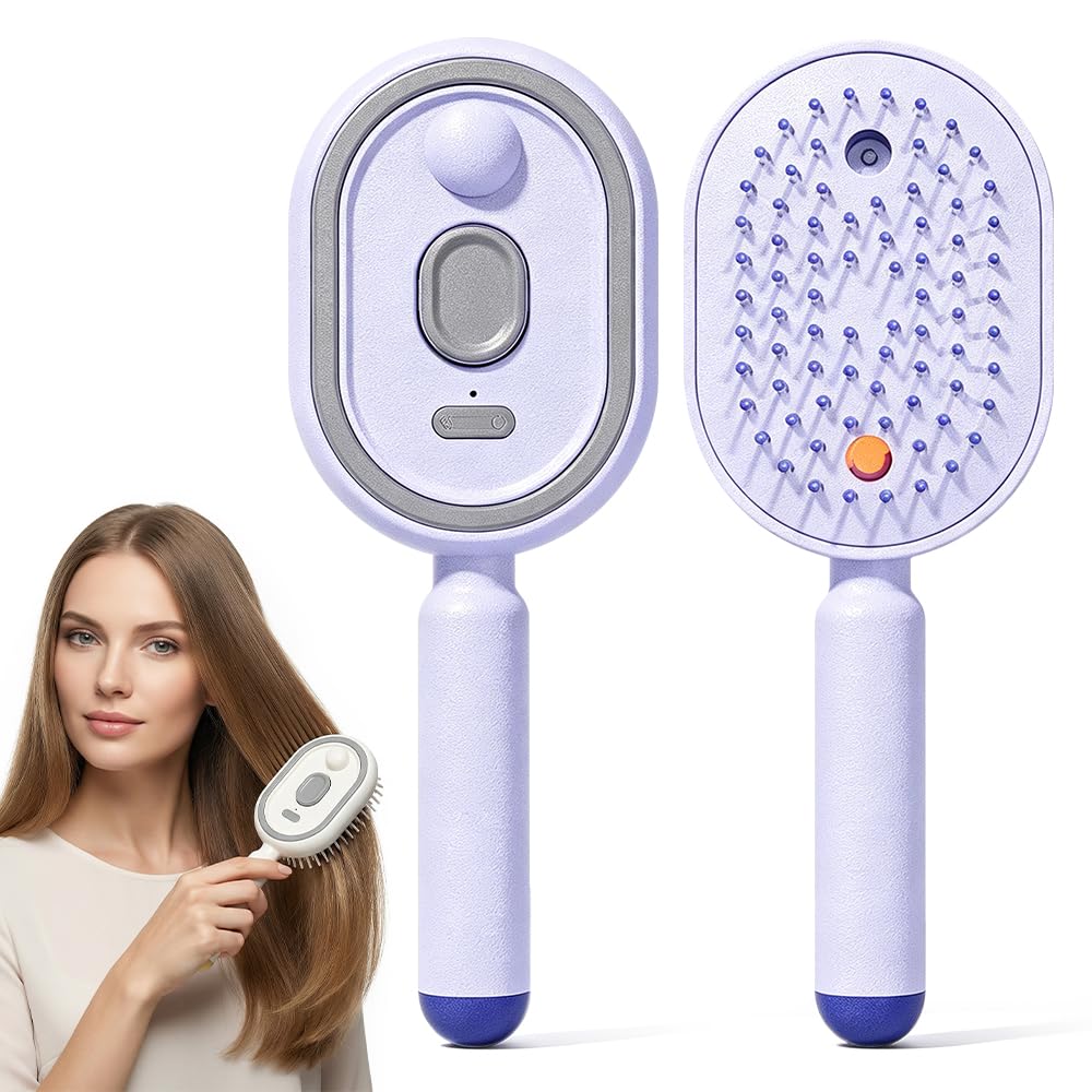 Revolutionary 2-in-1 Electric Spray Air Cushion Massage Comb - The Ultimate Misting Detangling Brush for Effortless Hair Care and Styling!