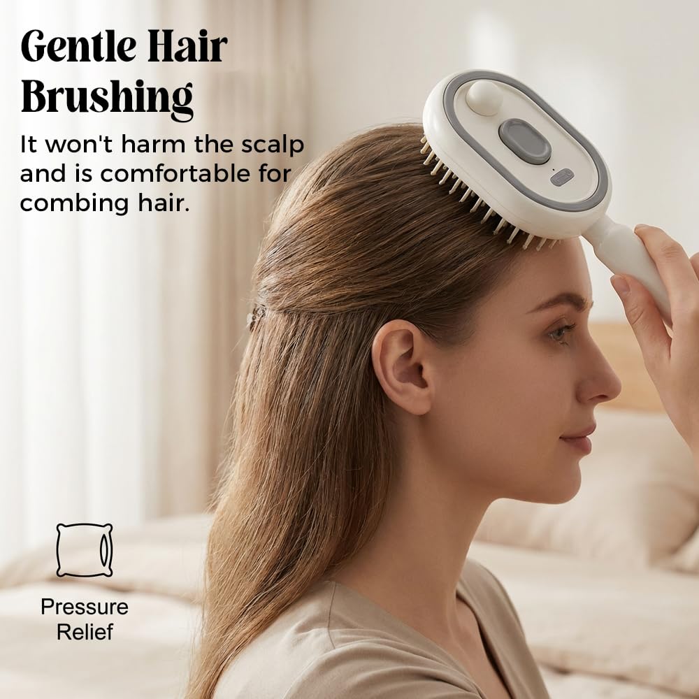 Revolutionary 2-in-1 Electric Spray Air Cushion Massage Comb - The Ultimate Misting Detangling Brush for Effortless Hair Care and Styling!